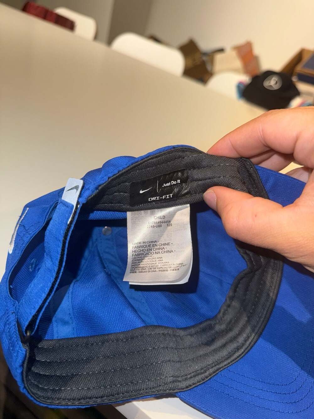 Nike Kids Dri-FIT Adjustable Swoosh Hat Blue Child Size - Picture 6 of 6